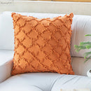 GobekUsa Cotton Diamond Cushion Cover in Mustard Orange Beige for Living Room Sofa Bed