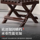 GobekUsa Bamboo Low Stool with Backrest - Portable Household Folding Mazza Chair