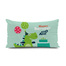 GobekUsa Dinosaur Animal Happy Birthday Pillowcase - Children's Home Decor - Short Velvet