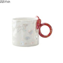GobekUsa Bowknot Glazed Porcelain Coffee Mug, Lovely Design Tea Cup, Ideal for Milk and Juice