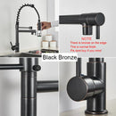 GobekUsa LED Brushed Kitchen Faucet with Pull-Down Spring, Single Handle Swivel Spout