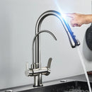 GobekUsa Gourmet Pull Out Black Gold Kitchen Faucet with Sprayer Mixer Swivel Sink Tap