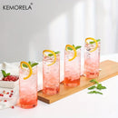 GobekUsa 4-Piece Set Clear Glass Tumbler Cups with Bamboo Lids and Straws - 600ML