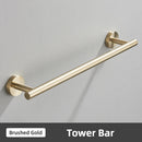 GobekUsa Brushed Gold Bathroom Accessories Set: Towel Rail, Paper Holder, Hook, Stainless Steel