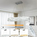 GobekUsa Crystal Oval Design LED Chandelier: Modern Large Pendant Light for Living Room & Bedroom