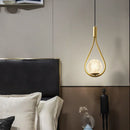GobekUsa Gold Iron Pendant Lamp with Glass Ball Drops for Bedroom Lighting