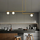 GobekUsa Linear Minimalist Chandelier Pendant Light for Living Room, Dining Table Ceiling Decor