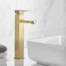 GobekUsa Brushed Gold Black Stainless Steel Bathroom Faucet Hot Cold Basin Tap Sink Mixer