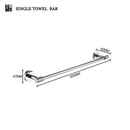 GobekUsa Bathroom Essentials Set: Towel Bar, Toilet Paper Holder, Bathrobe Hook, Soap Dish, Toilet Brush