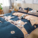GobekUsa Cartoon Lattice Floral Geometric Pattern Bedding Set