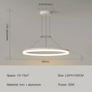 GobekUsa Black Ring LED Pendant Chandelier for Living Room, Bedroom, Kitchen - Modern Minimalist Lighting