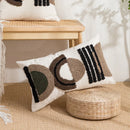 GobekUsa Geometric Embroidery Boho Loop Tufte Cotton Canvas Cushion Cover 45x45/30x50cm