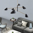 GobekUsa Cone Shade Chandelier: Minimalist Nordic Design for Living and Dining Rooms