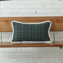 GobekUsa Christmas Plaid Cotton Canvas Cushion Cover with Snowflake Embroidery
