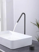 GobekUsa Brushed Black Basin Faucet with Rotating Two-Hole Sink Tap - Widespread Bathroom Tap