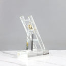GobekUsa Crystal Staircase Statue: Golden Man Climbing Handicrafts Glass Home Decor