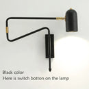 GobekUsa Adjustable Long-Arm Wall Lamp with Switch, E27 Flex Reading Bedside Light