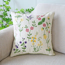 GobekUsa Green Tulip Embroidery Pillowcase 45X45CM - Sofa Bed Office Car Chair Cover