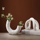 GobekUsa Infinity Symbol White Ceramic Sculpture - Nordic Modern Art Decor for Home and Office