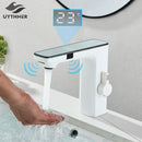 GobekUsa LCD Sensor Basin Faucet Hot Cold Water Mixer Tap Touchless Vanity Faucet