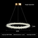 GobekUsa Crystal Flower LED Chandelier: Elegant Round Pendant Light for Dining & Living Room