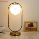 GobekUsa Brass Glass LED Table Lamp | Modern Bedside Reading Desk Light