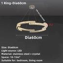 GobekUsa Crystal Ceiling Chandelier: Modern Stainless Steel LED Indoor Lighting for Living Room & Bedroom