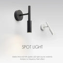 GobekUsa Adjustable Indoor LED Wall Lamp Spotlight Fixture, Aluminum, Rotatable 350°