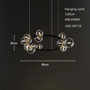GobekUsa Black Postmodern Bubble Glass Chandelier with Multi Clear Balls