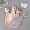 GobekUsa Cartoon Rabbit Coral Fleece Hand Towel: Soft, Absorbent, Quick-Dry Terry Towel