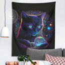 GobekUsa Black Cat Tapestry: Trippy Magic Crystal Ball Wall Art for Boho Home Decor