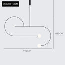 GobekUsa Arc Line Chandelier: Nordic Suspension Pendant for Living Dining Room Kitchen