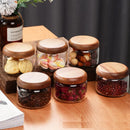 GobekUsa Glass Spice Jar with Acacia Wood Lid, 10oz Airtight Storage Container