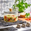 GobekUsa Heat-Resistant Glass Cooking Pot with Lid - 1.6L | Versatile Soup and Stock Pot