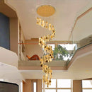 GobekUsa Crystal Chandelier Stair Pendant Lamp Living Room Lighting