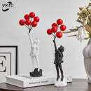 GobekUsa Balloon Girl Graffiti Statue, Collectible Sculpture, Desk Decor, Home Office Gift