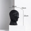 GobekUsa Geometric Ceramic Head Sculpture | Golden Alien Figurine