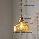 GobekUsa LED Pendant Lights with Blue Glass & Brass Knob Switch for Modern Home Decor