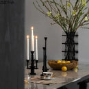 GobekUsa Frosted Metal Candle Holder for Romantic Dining Table Decor