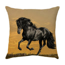 GobekUsa Galloping Horse Pillowcase: Wild Horse Print Linen Cushion Cover for Home Decoration
