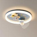 GobekUsa Astronaut Kids Ceiling Fan Light - Modern Minimalist Boy and Girl Room Fixture