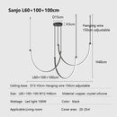 GobekUsa Copper Chandelier: Nordic Minimalist Lines Pendant Light for Living Room Decor