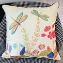 GobekUsa Butterfly & Dragonfly Sofa Cushion Cover, European Embroidered Design