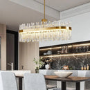 GobekUsa Gold Round Crystal Pendant Light Chandelier for Bedroom and Living Room
