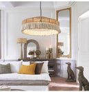 GobekUsa Bohemian Tassel Chandelier: Handmade Nordic Pendant Lamp for Bedroom, Living Room, Kitchen