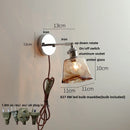 GobekUsa Iron Rotate LED Wall Light Modern Pull Chain Switch Clear Glass Wandlamp