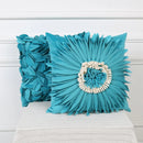 GobekUsa 3D Blue Floral Velvet Cushion Cover 30x50/45x45CM - Small Daisy Sunflower Pillowcase