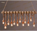 GobekUsa Bamboo Hemp Rope Pendant Lights | Retro Restaurant Bar Decor Hanging Lamps