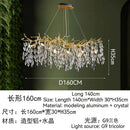 GobekUsa Golden Crystal Tree Ceiling Chandelier, Luxury Aluminum Art Fixture