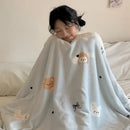 GobekUsa Cartoon Lamb Wool Blanket - Thick, Printed Coral Fleece Sofa Cover